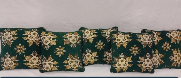 Luxury Jacquard Velvet Cushion Cover Set 5 Piece Export Quality Elegant & Durable