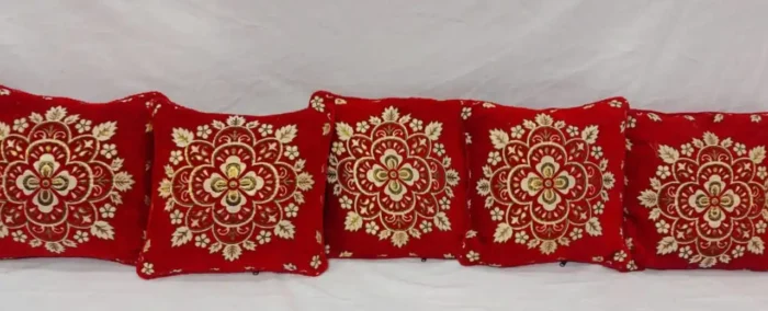 Luxury Jacquard Velvet Cushion Cover Set 5 Piece Export Quality Elegant & Durable