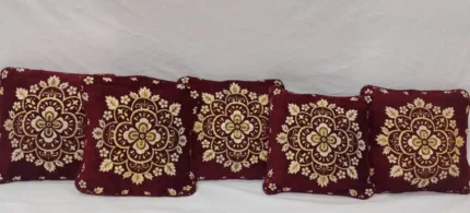 Luxury Jacquard Velvet Cushion Cover Set 5 Piece Export Quality Elegant & Durable