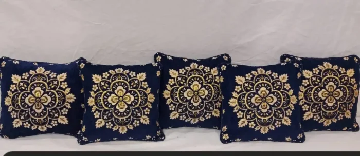 Luxury Jacquard Velvet Cushion Cover Set 5 Piece Export Quality Elegant & Durable