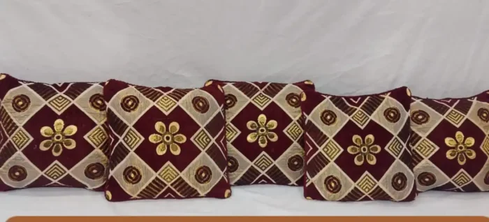 Luxury Jacquard Velvet Cushion Cover Set 5 Piece Export Quality Elegant & Durable
