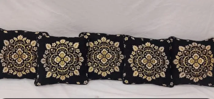 Luxury Jacquard Velvet Cushion Cover Set 5 Piece Export Quality Elegant & Durable