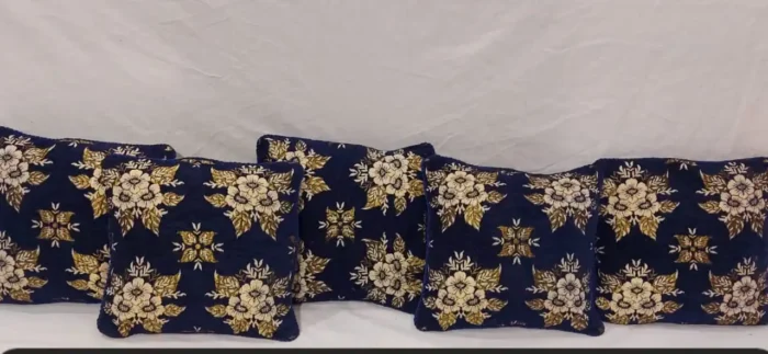 Luxury Jacquard Velvet Cushion Cover Set 5 Piece Export Quality Elegant & Durable