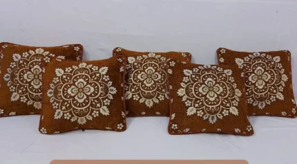 Luxury Jacquard Velvet Cushion Cover Set 5 Piece Export Quality Elegant & Durable