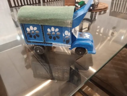 Handcrafted Wooden Pakistani Truck Model | Mini Lace-Design Truck | Traditional South Asian Home Decor | Handmade Wooden Truck Gift